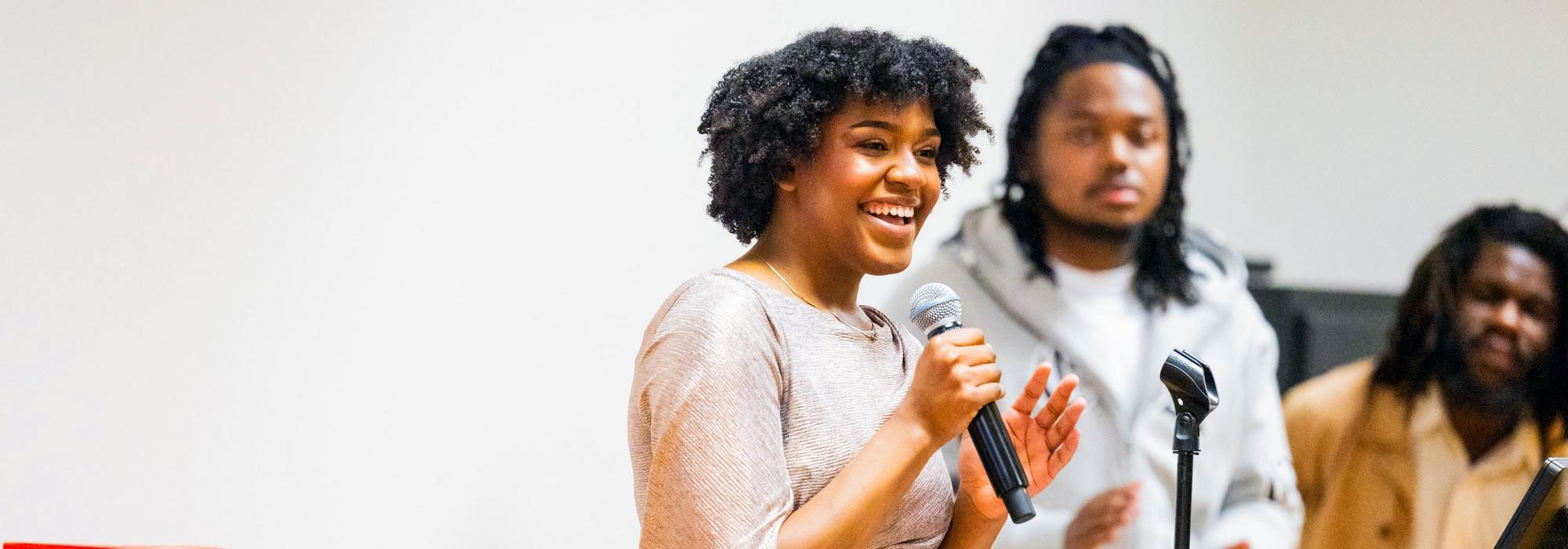 A student speaks at a CHANCE event